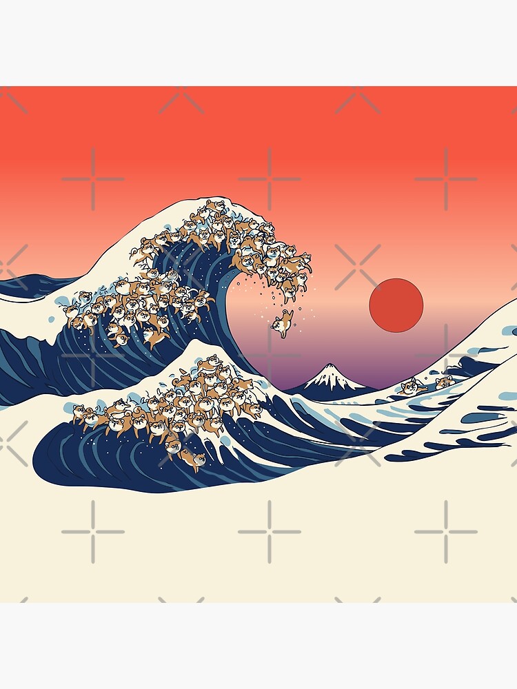 The Great Wave of Shiba Inu by Huebucket