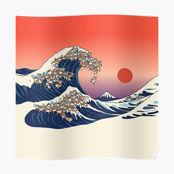 The Great Wave of Shiba Inu Poster