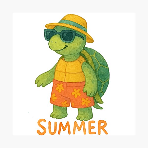 Item preview, Cute Watercolor Summer Turtle Hat and Sunglasses designed and sold by BigBlueArt.