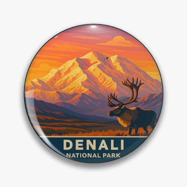 Item preview, Denali National Park Retro Mountain Wilderness designed and sold by Gideon Emmerich.