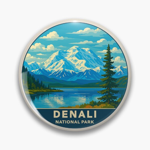 Item preview, Denali National Park Retro Mountain Wilderness designed and sold by Gideon Emmerich.