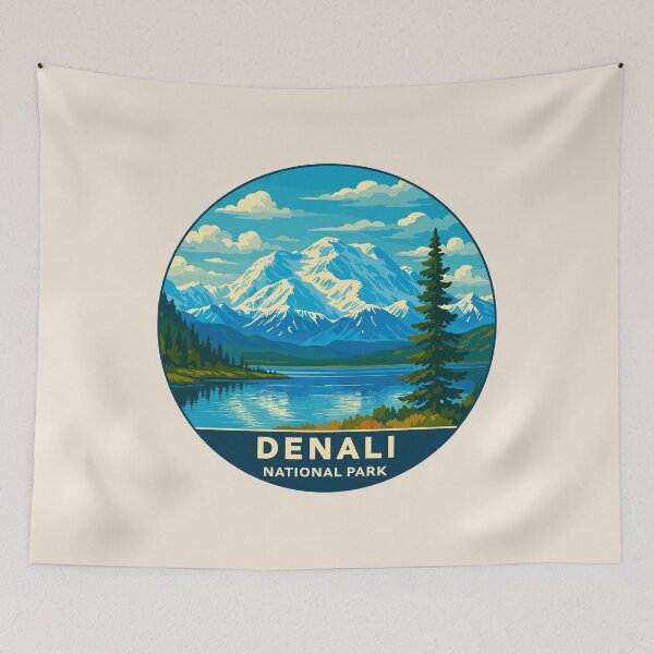 Item preview, Denali National Park Retro Mountain Wilderness designed and sold by Gideon Emmerich.