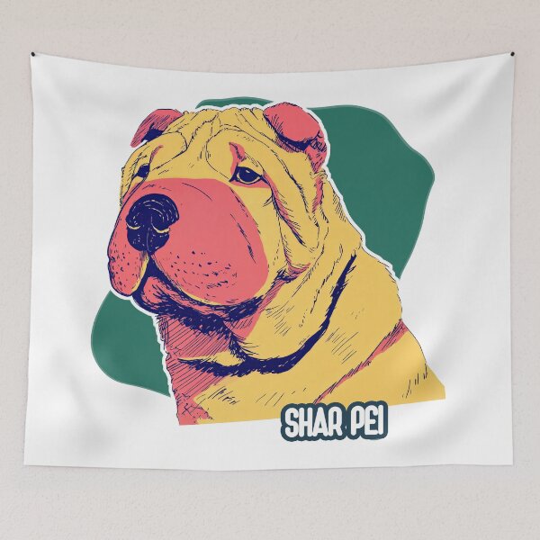 Item preview, Wrinkled Wonder: Shar Pei in Vivid Pop Style designed and sold by ForeverPrintsOK.