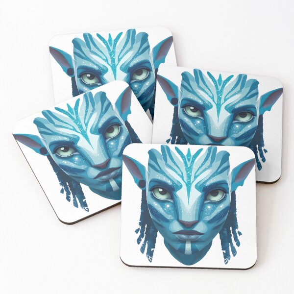 Item preview, Avatar Fan Art – Stylized Na’vi Portrait – Bioluminescent Blue Vector Face designed and sold by LoomisDreams.