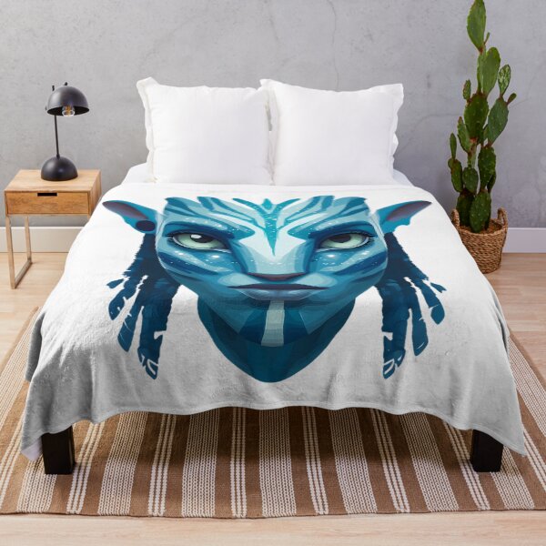 Item preview, Avatar Fan Art – Stylized Na’vi Portrait – Bioluminescent Blue Vector Face designed and sold by LoomisDreams.