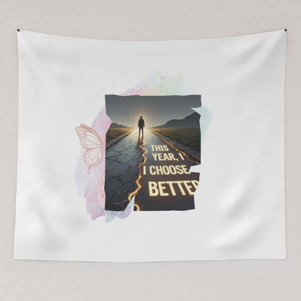 Item preview, This Year, I Choose Better life choices illustration designed and sold by SloganSauce.