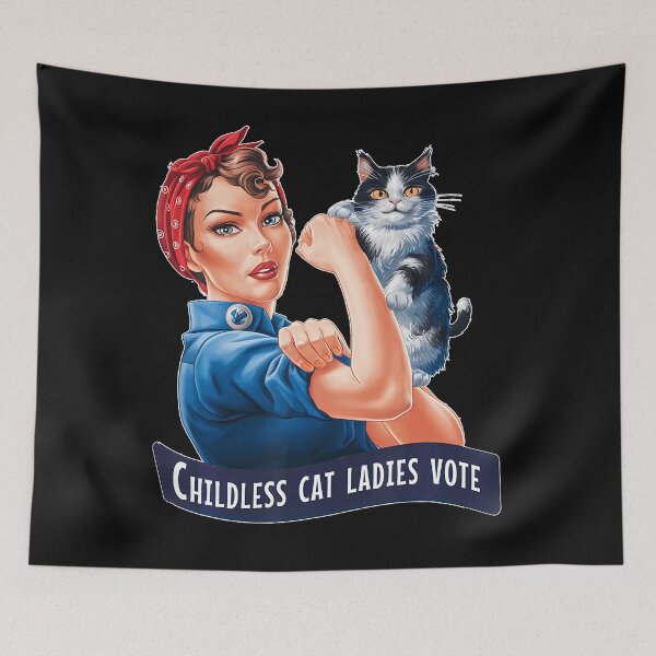 Item preview, Childless Cat Ladies Vote Rosie The Riveter designed and sold by MarisolOndricka.