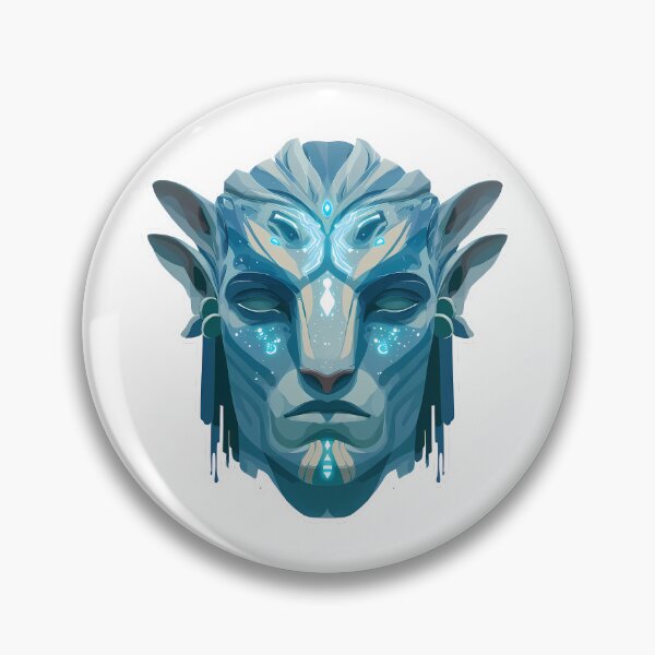 Item preview, Avatar Fan Art – Mystic Na’vi Vector Face – Bioluminescent Blue Mask Design designed and sold by LoomisDreams.