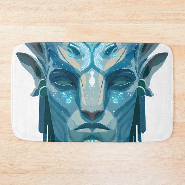 Item preview, Avatar Fan Art – Mystic Na’vi Vector Face – Bioluminescent Blue Mask Design designed and sold by LoomisDreams.