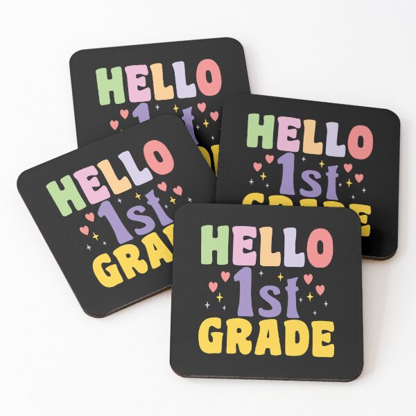 Item preview, Hello First grade colorful text designed and sold by Think4Prints.