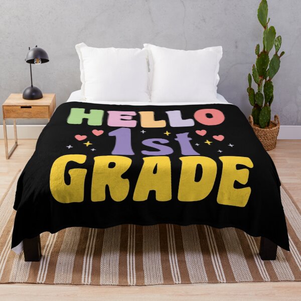 Item preview, Hello First grade colorful text designed and sold by Think4Prints.