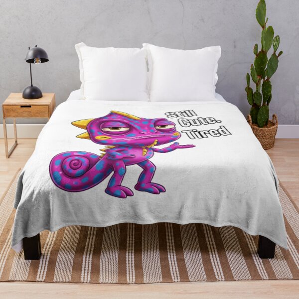 Item preview, Still Cute, Tired – Funny Cute Chameleon Cartoon Illustration designed and sold by MarsupilamiFans.
