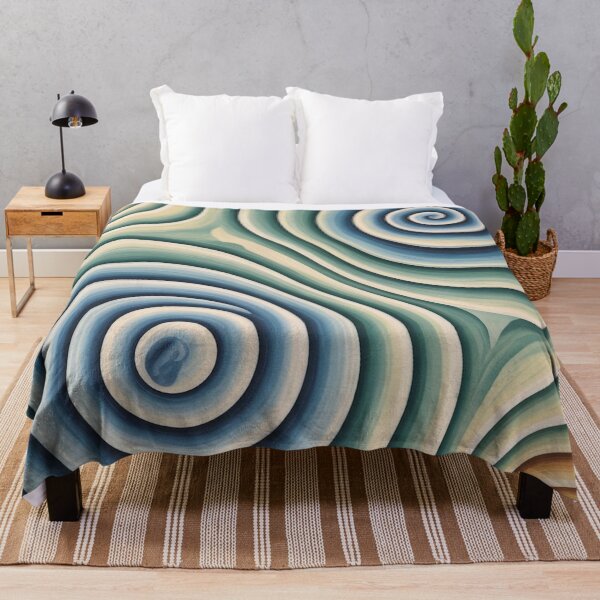 Item preview, Dimensional Swirls Teal Blue Beige Pattern designed and sold by Ed & Harmony.