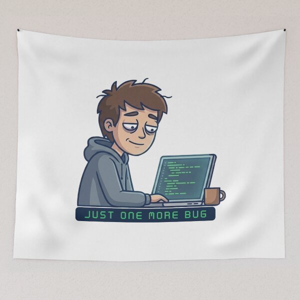 Item preview, Just One More Bug – Funny Programmer & Developer Design designed and sold by inaveed.