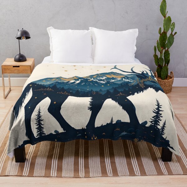 Item preview, Mystic Mountain Stag | Double Exposure Deer Nature Art designed and sold by GeetArtHouse.