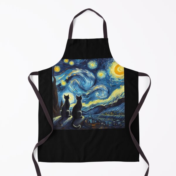 Item preview, Black Cats Lover Starry Night Van Gogh designed and sold by EvelineCrooks10.