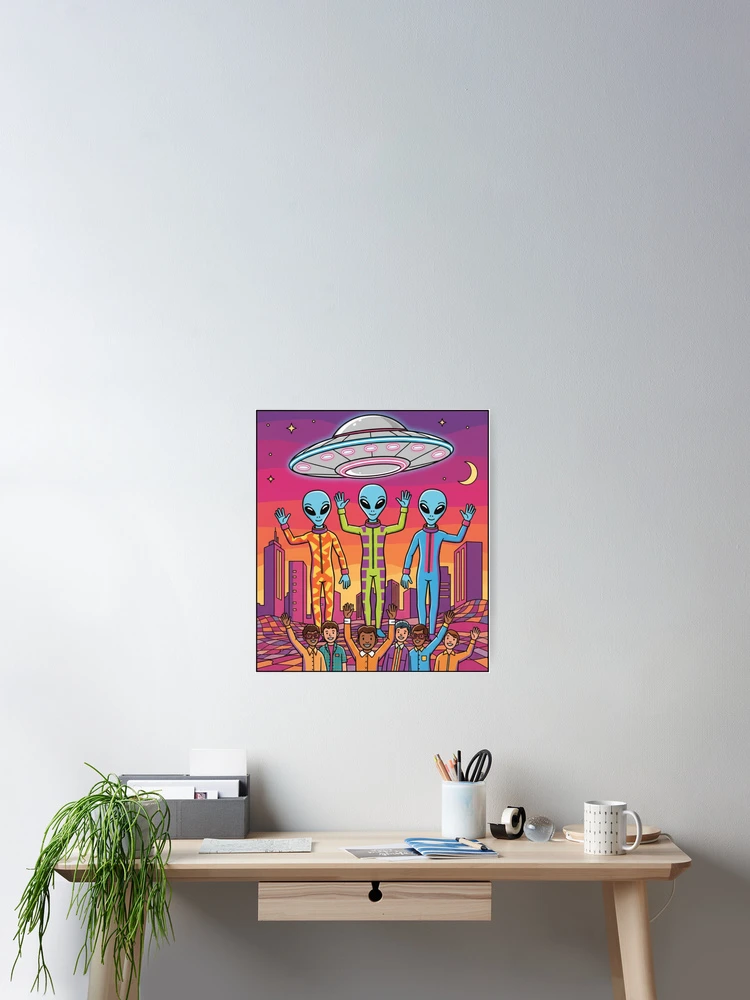 Thumbnail 2 of 3, Poster, Three aliens designed and sold by PP&RAINBOW SHOP.