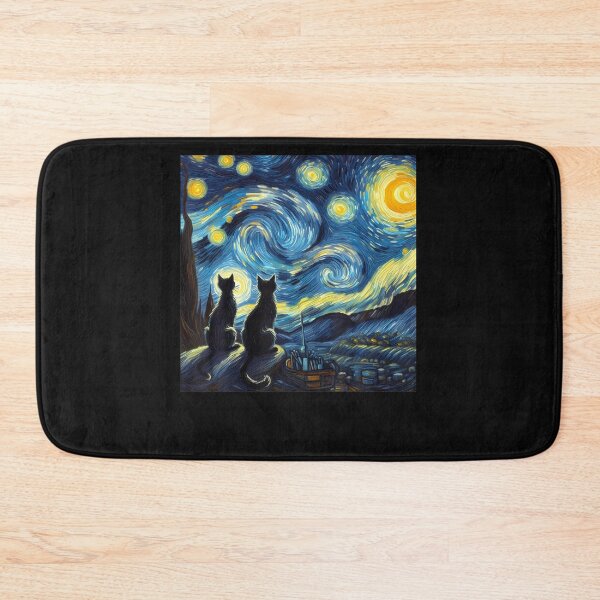Item preview, Black Cats Lover Starry Night Van Gogh designed and sold by EvelineCrooks10.