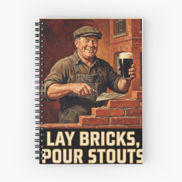 Item preview, Lay Bricks Pour Stouts Vintage Irish Bricklayer Beer Poster Bar Art designed and sold by Cozy-Old-Pub.