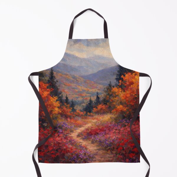 Item preview, Autumn Mountain Path Print, Vibrant Fall Landscape Wall Art, Colorful Painterly Nature Decor designed and sold by SezzyDesigns.