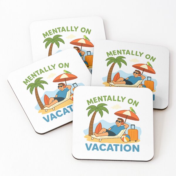 Item preview, Mentally on Vacation – Beach Life Relaxation Quote Art designed and sold by D3Xpert.