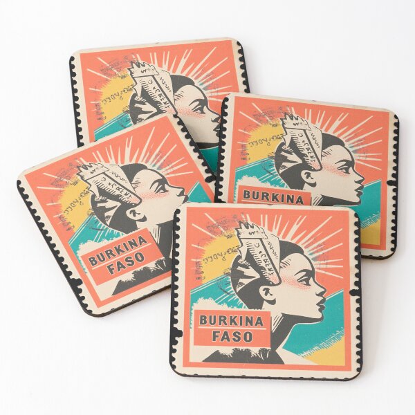 Item preview, Vintage Burkina Faso Postage Stamp Art - West African Heritage designed and sold by tiigerdad.