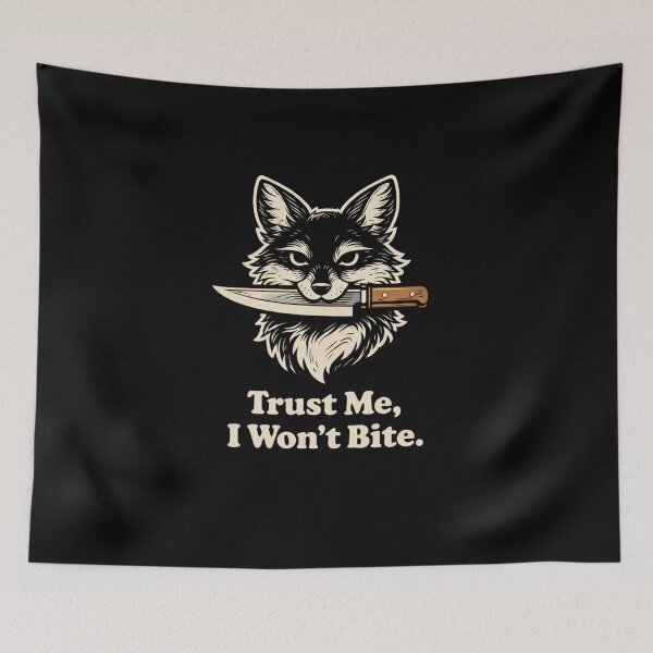 Item preview, Trust Me, I Won’t Bite – Dark Humor Fox Illustration designed and sold by FluffinCool.