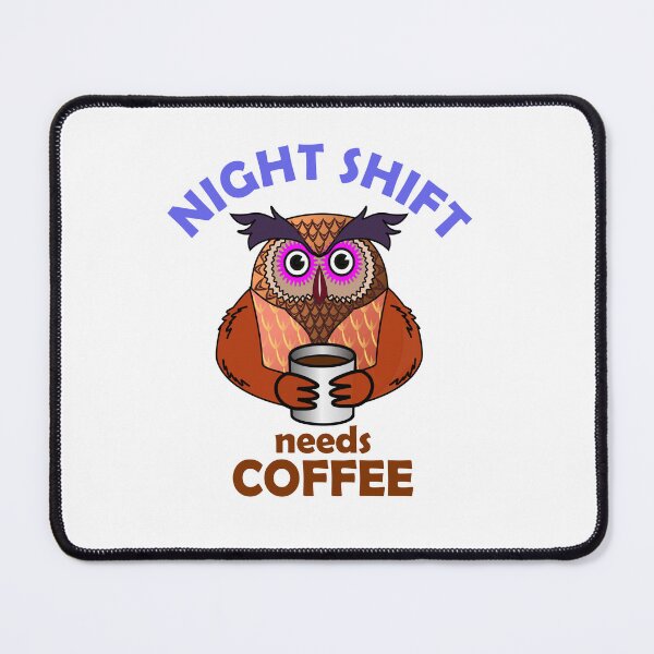 Item preview, Night Shift Owl – Funny Coffee Art for Late Workers designed and sold by denip.