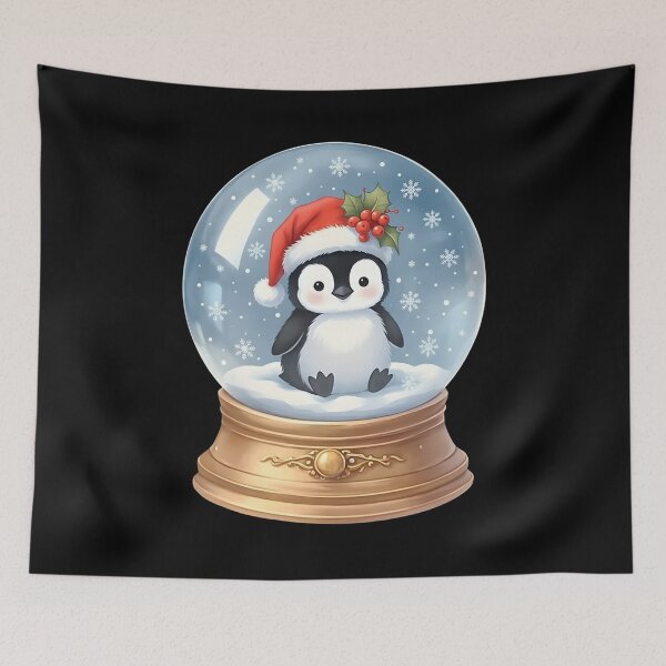 Item preview, Christmas Penguin Snow Globe Festive Season designed and sold by adiencarteras.