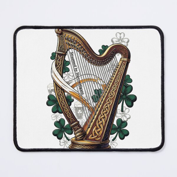 Item preview, Emerald Harp Shenanigans T-Shirt | “Strummed by Shenanigans” Irish Harp Ale Emblem Tee | St. Patrick's Day Ornate Graphic designed and sold by YMLux.