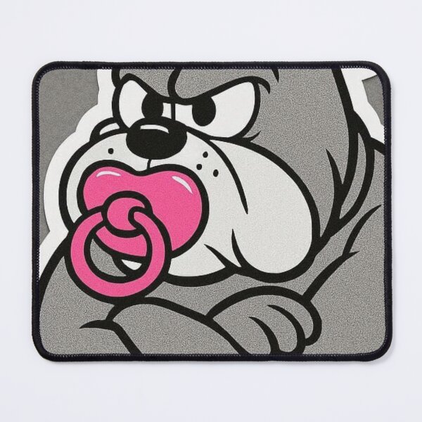 Item preview, “Pacifier & Fury: Bulldog Mood, Baby Bite & the Grayscale Growl of Cartoon Rebellion” designed and sold by Print Fiction.