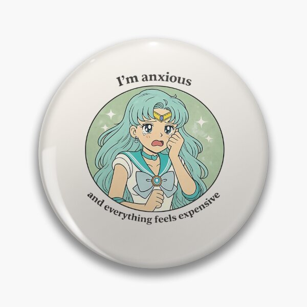 Item preview, I’m Anxious and Everything Feels Expensive – Retro Anime Pastel Mental Health Meme Sailor Moon designed and sold by AS94 Creative Designs.