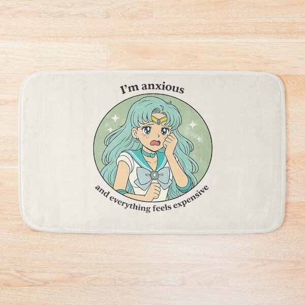Item preview, I’m Anxious and Everything Feels Expensive – Retro Anime Pastel Mental Health Meme Sailor Moon designed and sold by AS94 Creative Designs.