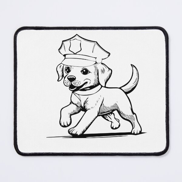 Item preview, Cute Police Puppy Line Art Illustration designed and sold by FoxAutor.