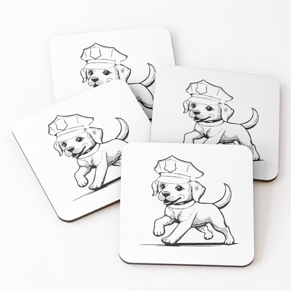 Item preview, Cute Police Puppy Line Art Illustration designed and sold by FoxAutor.