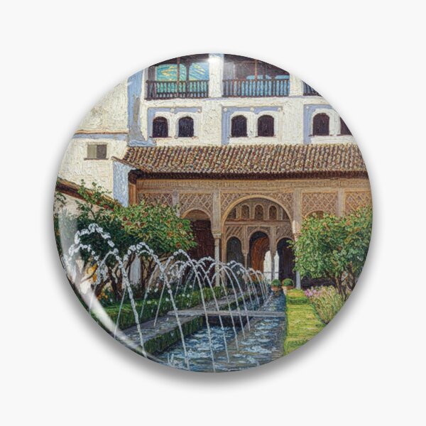 Item preview, Courtyard of the Generalife Canal next to the Alhambra in the style of Van Gogh, in Granada designed and sold by KukiLdeGuevara.