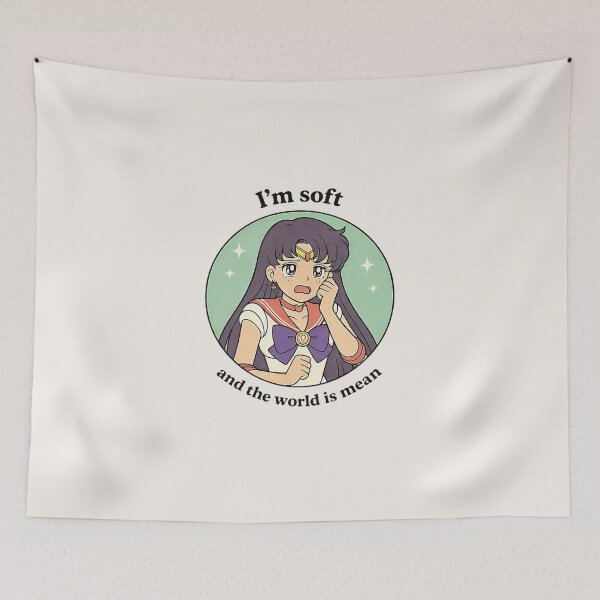 Item preview, I’m Soft and the World Is Mean – Soft Anime Aesthetic Meme | Retro Magical Girl Art Sailor Moon designed and sold by AS94 Creative Designs.