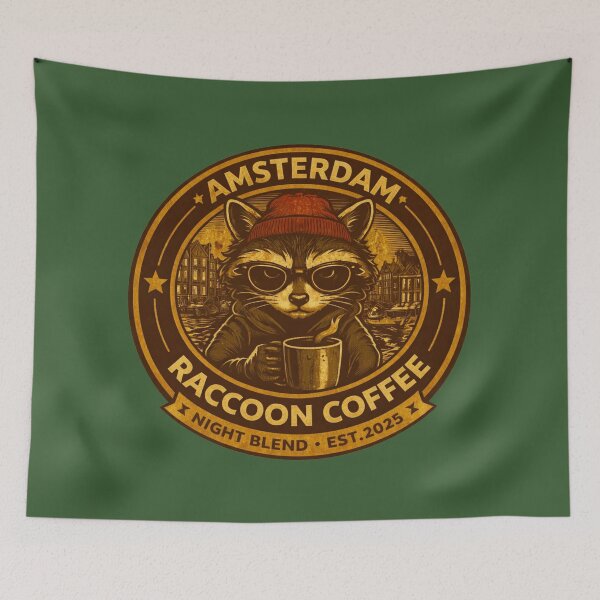 Item preview, Amsterdam Raccoon Coffee Night Blend designed and sold by TytherleyTees.