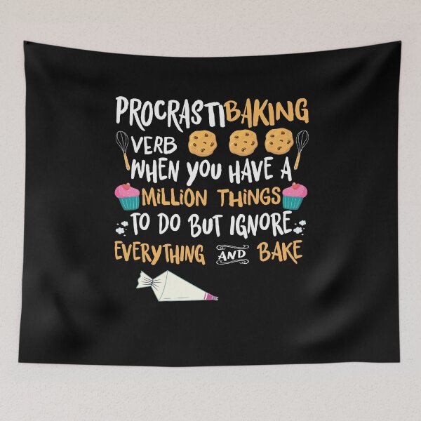 Item preview, Procrastibaking Verb Definition Kitchen Humor Illustration designed and sold by Nocturnal-Vines.