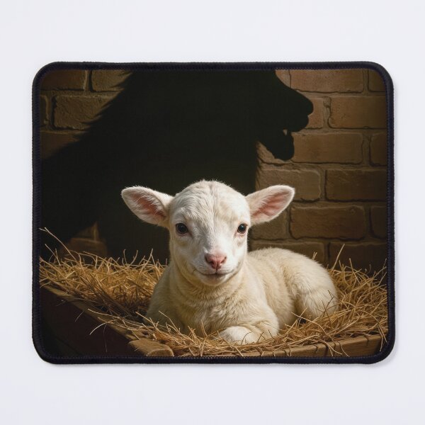 Item preview, Lamb Lying In a Manger Casting a Lion Shadow designed and sold by Maria Dryfhout.