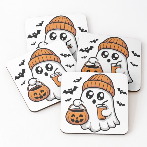 Item preview, Kawaii Halloween Ghost Orange Beanie Autumn Spirit Festive Night designed and sold by Stor04u.