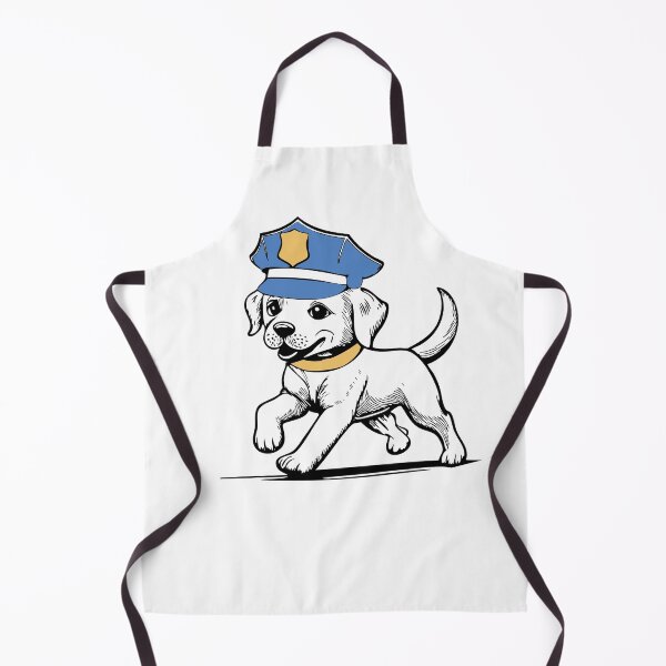 Item preview, Cute Police Puppy Line Art Illustration blue yellow designed and sold by FoxAutor.