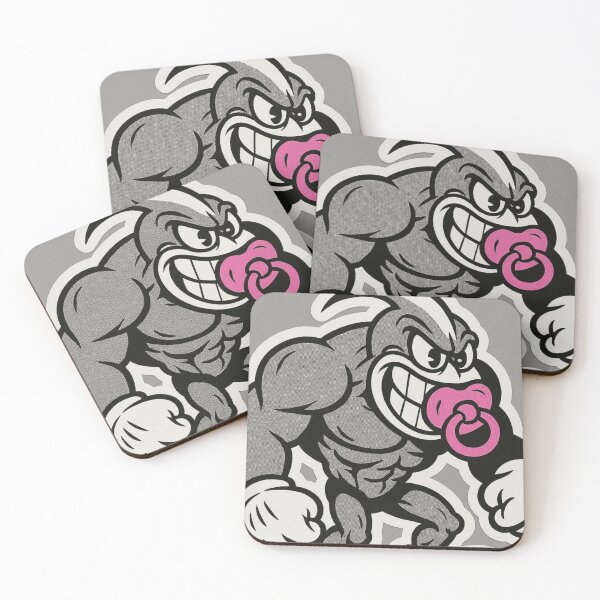 Item preview, “Pacifier Punch: Cartoon Muscle, Baby Mood & the Grayscale Growl of Nursery Mayhem” designed and sold by Print Fiction.