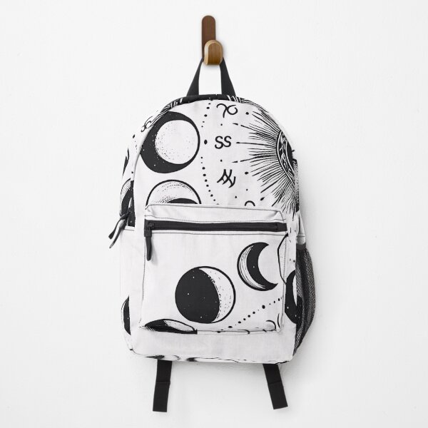 Item preview, Moon Phases Zodiac Wheel | Minimal Black & White Astrology Celestial Art designed and sold by shopwithcare.