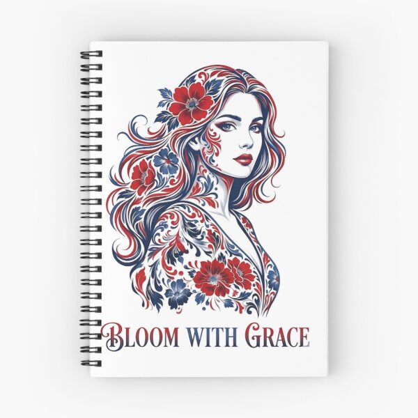 Item preview, Bloom With Grace: Floral Folk Art Portrait designed and sold by chunzartshop.