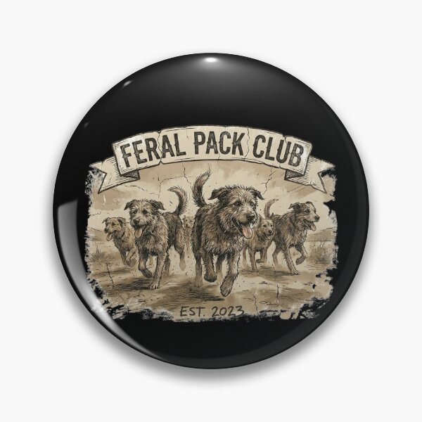 Item preview, Feral Pack Club – Wild Dogs Vintage Illustration designed and sold by FluffinCool.