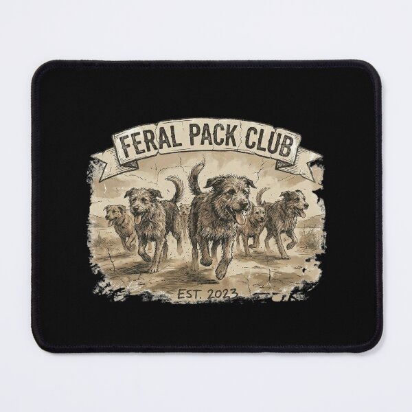 Item preview, Feral Pack Club – Wild Dogs Vintage Illustration designed and sold by FluffinCool.