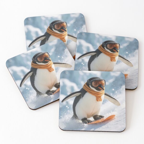 Item preview, Penguin Snowboarding On a Downhill Slope designed and sold by Maria Dryfhout.