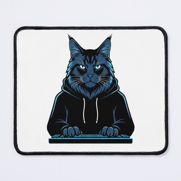 Item preview, Hacker Cat Coder - Deep Work Mode - Cyberpunk Maine Coon Developer designed and sold by TopMentality.