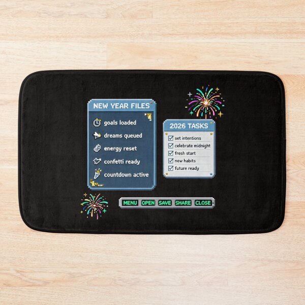 Item preview, New Year Pixel Interface Design with 2026 Tasks and Retro Celebration Files designed and sold by SplashTastic.